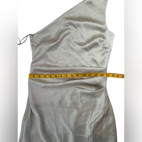 Bec + Bridge Champagne Gray One Shoulder Gown Cocktail Prom Dress 4 S - Picture 7 of 16